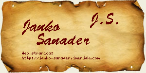 Janko Sanader vizit kartica